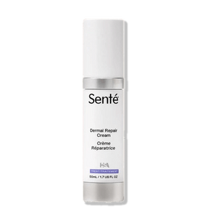 Senté Dermal Repair Cream bottle for sensitive skin, redness care, barrier support, and daily facial hydration.