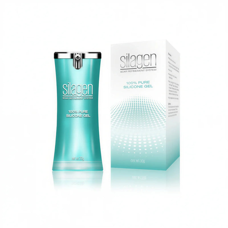 Silagen Scar Gel 100% pure silicone gel tube, part of the Scar Refinement System for scar treatment and refinement.