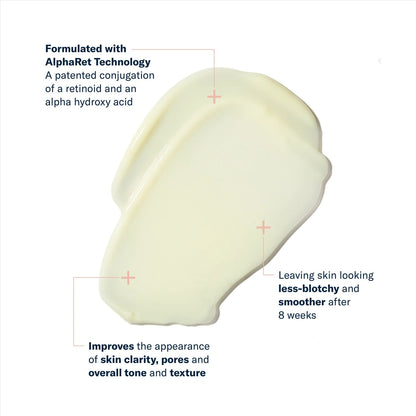 SkinBetter AlphaRet Clearing Serum texture with AlphaRet technology improving skin clarity and smoother texture after 8 weeks