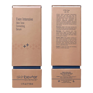 SkinBetter Even Intensive Skin Tone Correcting Serum packaging box design showing product details and branding