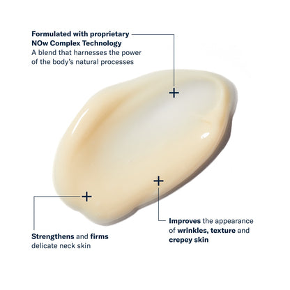 SkinBetter Techno Neck Perfecting Cream texture with NOw Complex technology improving neck firmness and smoother skin