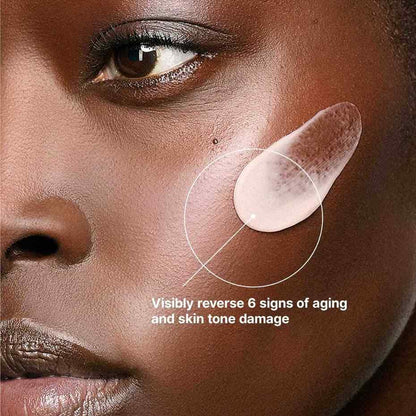 SkinCeuticals Advanced RGN-6 cream on skin showing visible improvement in six signs of aging and skin tone damage.