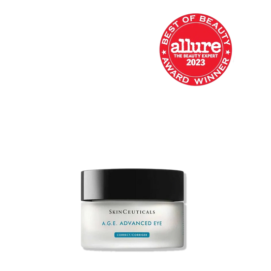 SkinCeuticals A.G.E. Advanced Eye cream jar with Proxylane and flavonoids for dark circles, puffiness, and crow’s feet cream