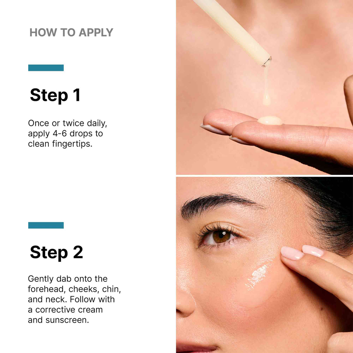 Application instructions for SkinCeuticals A.G.E. Interrupter Ultra Serum: apply 4-6 drops to forehead, cheeks, chin, and neck, followed by cream and sunscreen.