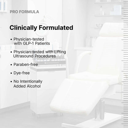 SkinCeuticals A.G.E. Interrupter Ultra Serum pro formula: clinically formulated, tested, paraben-free and dye-free.