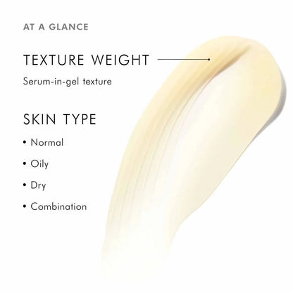 SkinCeuticals AOX+ Eye Gel details showing its serum-in-gel texture suitable for normal, oily, dry, and combination skin.