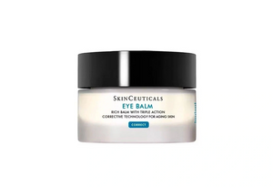 SkinCeuticals Eye Balm hydrates dry aging under-eyes, smooths fine lines, reduces puffiness, and firms skin.