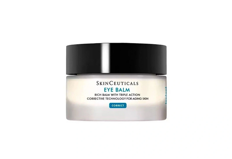 SkinCeuticals Eye Balm hydrates dry aging under-eyes, smooths fine lines, reduces puffiness, and firms skin.