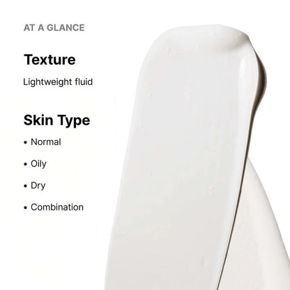 SkinCeuticals Future Mineral UV Defense texture guide showing lightweight fluid for normal, oily, dry and combination skins.