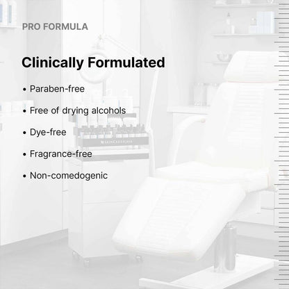 SkinCeuticals Future Mineral UV Defense pro formula graphic highlighting paraben-free and fragrance-free non-comedogenic UV.