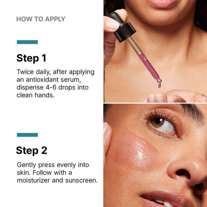 How to apply SkinCeuticals HA Intensifier: use 4–6 drops twice daily, press into skin, follow with moisturizer.