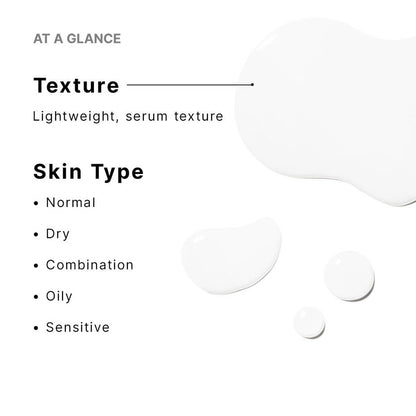 SkinCeuticals P-Tiox at a glance: lightweight serum texture suitable for normal, dry, combination, oily, and sensitive skin.