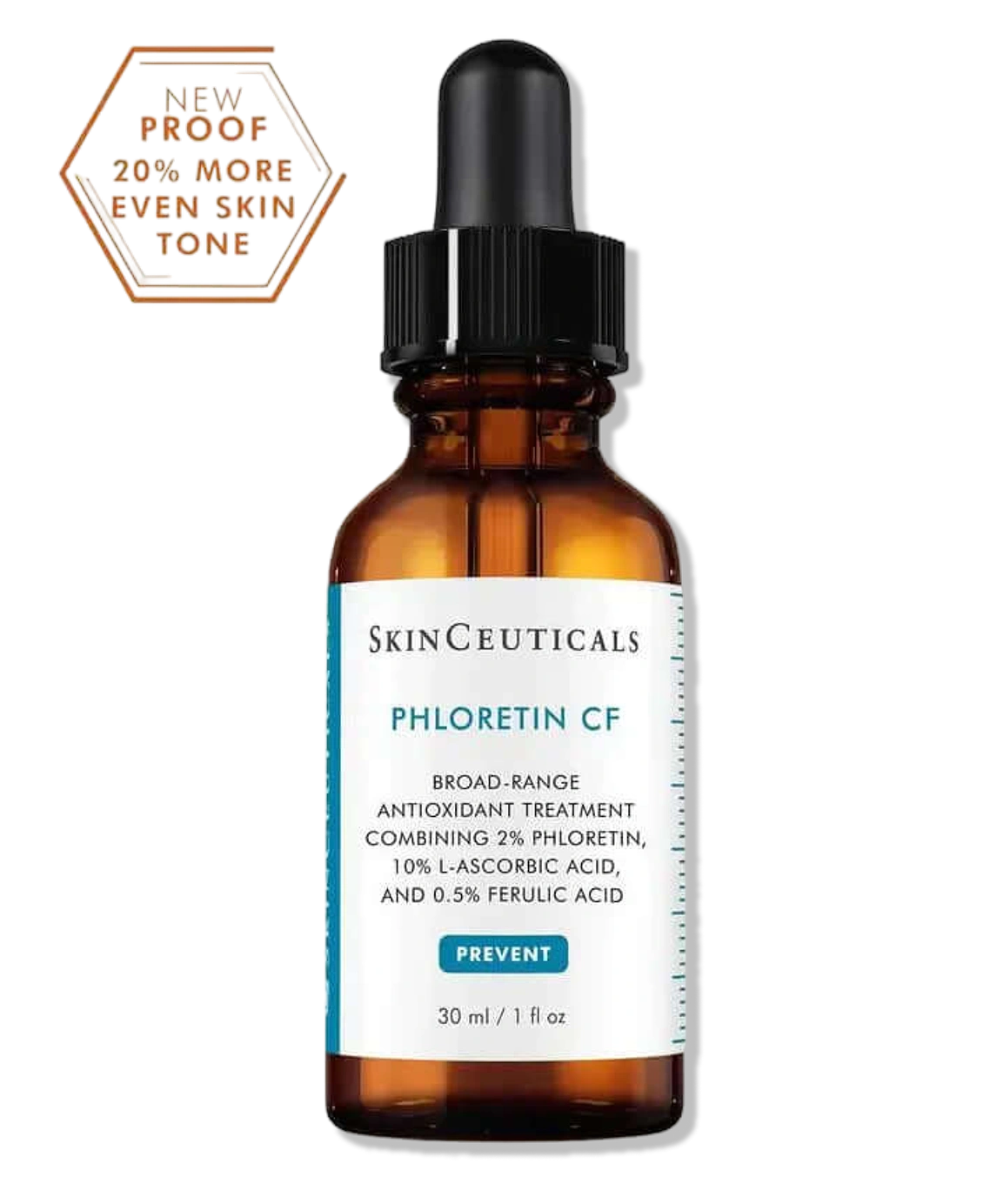 SkinCeuticals Phloretin CF serum with 2% phloretin, vitamin C, ferulic acid for antioxidant protection and visibly even tone