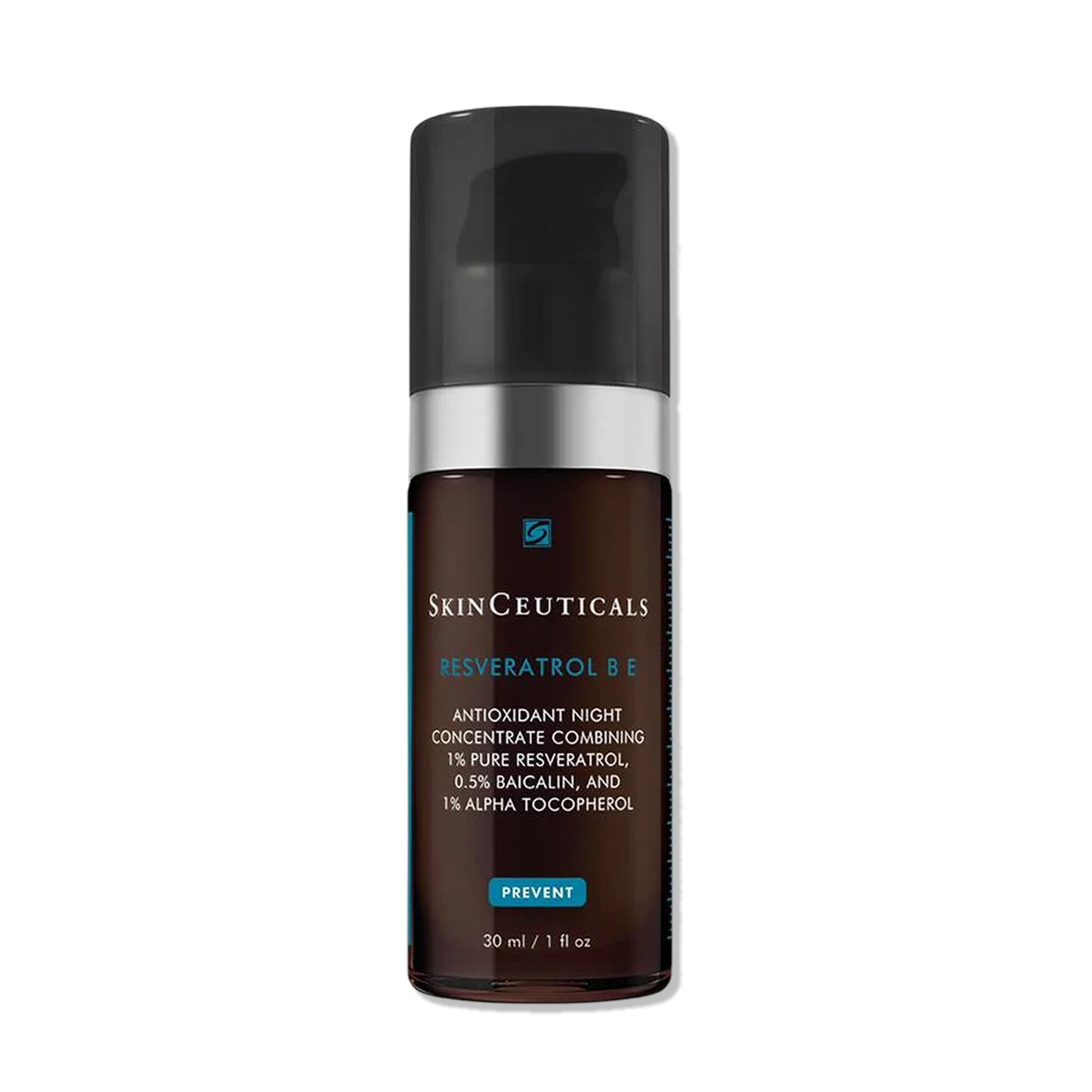 SkinCeuticals Resveratrol B E night concentrate with resveratrol, baicalin, vitamin E for antioxidant skin defense overnight