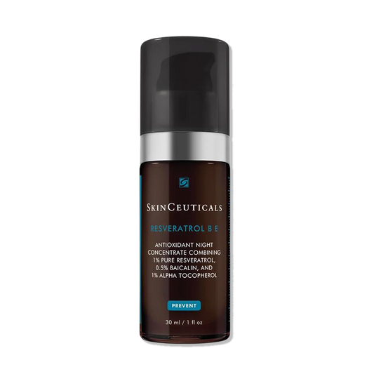 SkinCeuticals Resveratrol B E night concentrate with resveratrol, baicalin, vitamin E for antioxidant skin defense overnight
