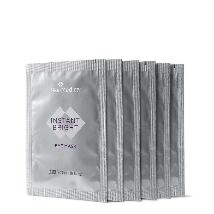 SkinMedica Instant Bright Eye Mask six sachets with golden herb and yeast extracts for refreshed brighter under-eye skin now