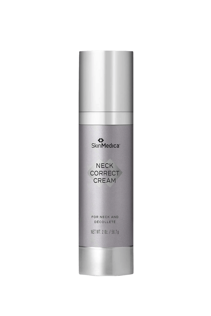 SkinMedica Neck Correct Cream bottle with peptides, green microalgae and rice protein for neck and décolleté care now daily.