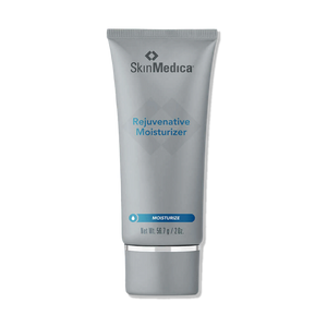 SkinMedica Rejuvenative Moisturizer tube with vitamin C, vitamin E, shea butter and algae extracts for daily hydration care.
