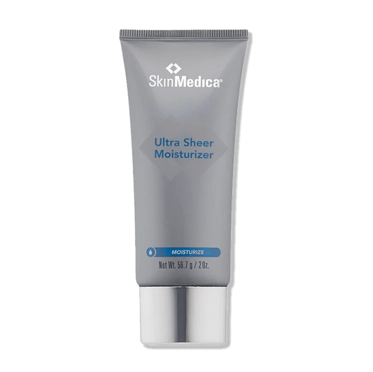 SkinMedica Ultra Sheer Moisturizer front tube for oily and combination skin with lightweight oil free hydration formula.