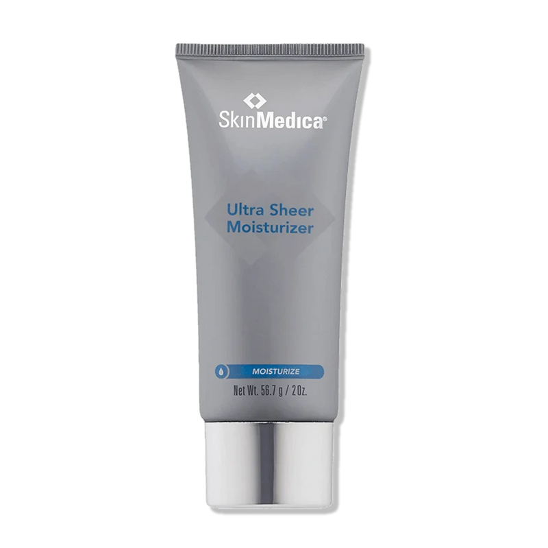 SkinMedica Ultra Sheer Moisturizer front tube for oily and combination skin with lightweight oil free hydration formula.
