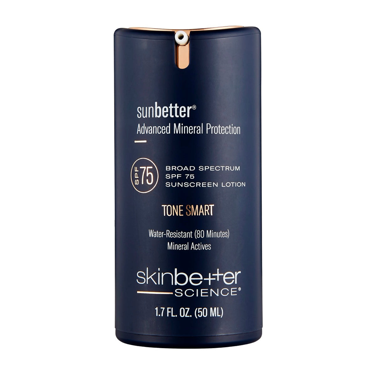 Sunbetter Tone Smart SPF 75 tinted sunscreen lotion with mineral protection and water resistant broad spectrum coverage