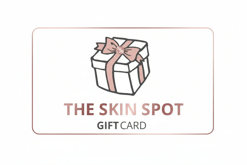 The Skin Spot gift card with wrapped present icon for skincare lovers choosing flexible beauty gifts online today shop card.