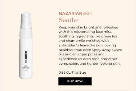 NazarianSkin Soothe face mist trial size with green tea and chamomile helps refresh skin and calm visible irritation daily!!
