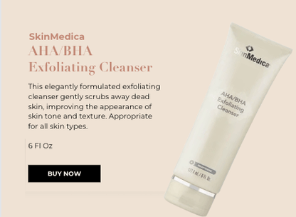 SkinMedica AHA BHA Exfoliating Cleanser 6 fl oz gently scrubs away dead skin for smoother texture and refreshed skin tone!!!