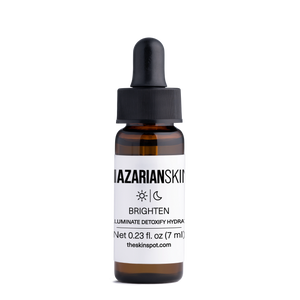 NazarianSkin Brighten sample serum helps illuminate skin, detoxify pores and hydrate dull skin with daily serum care ritual.