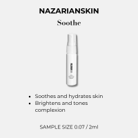 NAZARIANSKIN Soothe sample face mist helps hydrate, brighten, and tone complexion for calmer looking skin daily glow now.