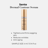 Sente Dermal Contour Pressed Serum sample helps firm sagging skin, reduce wrinkles and support youthful facial contours too.