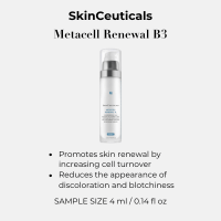 SkinCeuticals Metacell Renewal B3 sample helps support skin renewal and reduce discoloration and visible blotchiness now