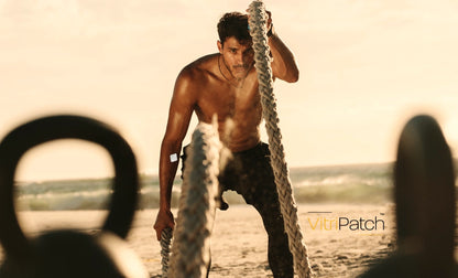 VitriPatch vitamin patch used during fitness training to support energy performance and daily nutrient intake