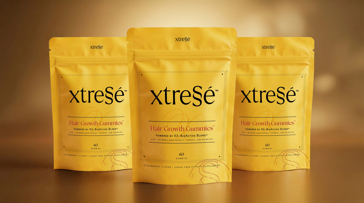 Xtressé hair growth gummies 3-month supply — 180 chewable hair vitamins for sustained hair growth results