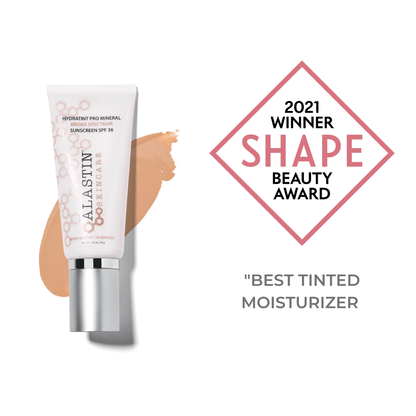 alastin hydratint pro tinted sunscreen spf 36 with natural glow finish and award winning formula