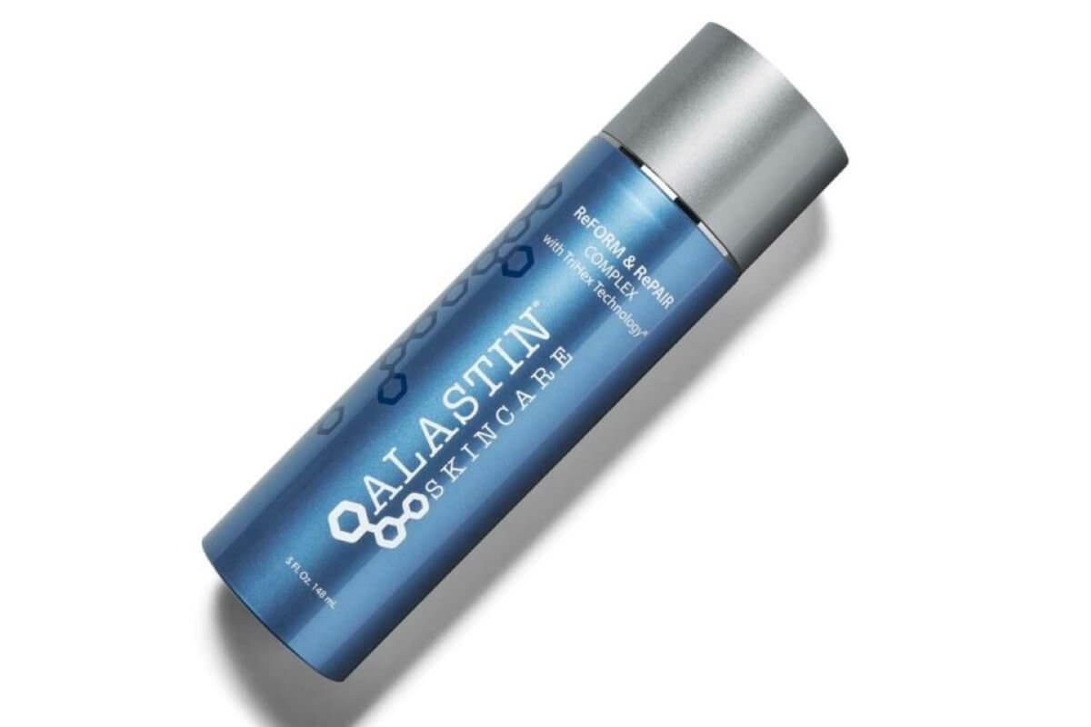 Alastin ReFORM & RePAIR Complex bottle angled view for post procedure skin recovery and smoother skin texture