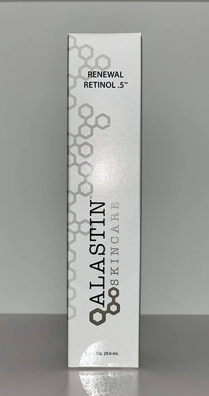 Alastin Skincare Renewal Retinol 0.5 packaging box showing retinol serum product for smoother skin texture