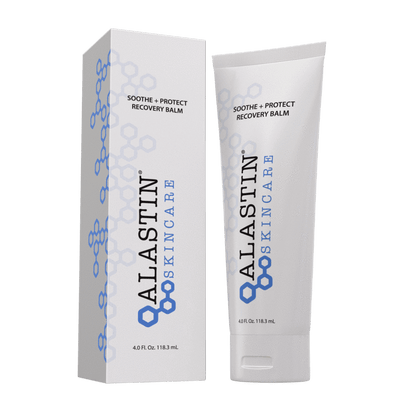 Alastin Skincare Soothe Protect Recovery Balm with box packaging for post procedure skincare to calm and support skin barrier