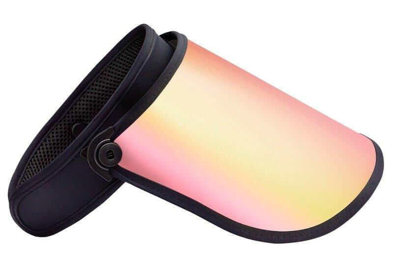Bluestone Sunshields Full Lux Rose Gold — champagne tinted UPF 50+ face visor for sun protection and post treatment recovery