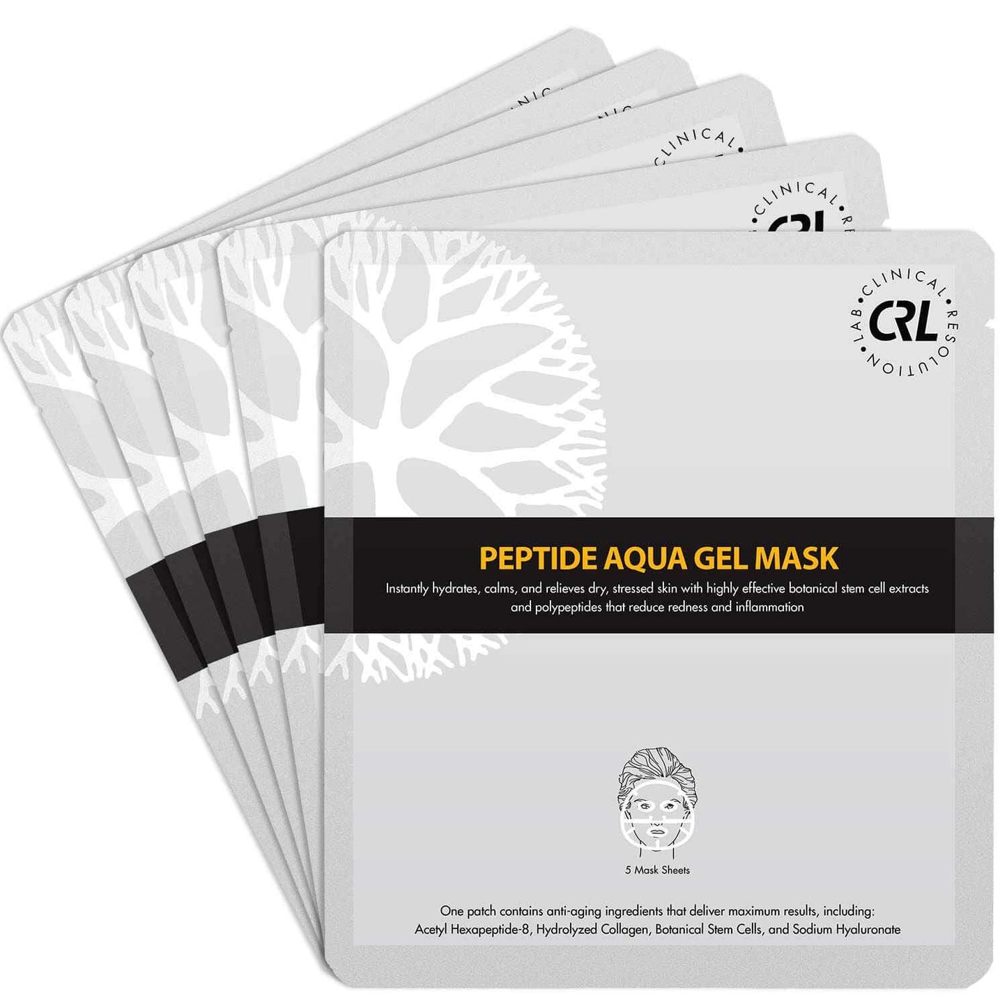 Clinical Resolution Peptide Aqua Gel Face Mask front view — peptide and hyaluronic acid mask for dry sensitive skin