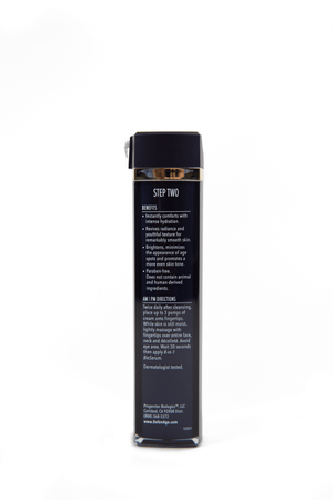 DefenAge 24/7 Barrier Balance Cream panel shows benefits and AM PM directions for hydration, brightening, refining skin use.
