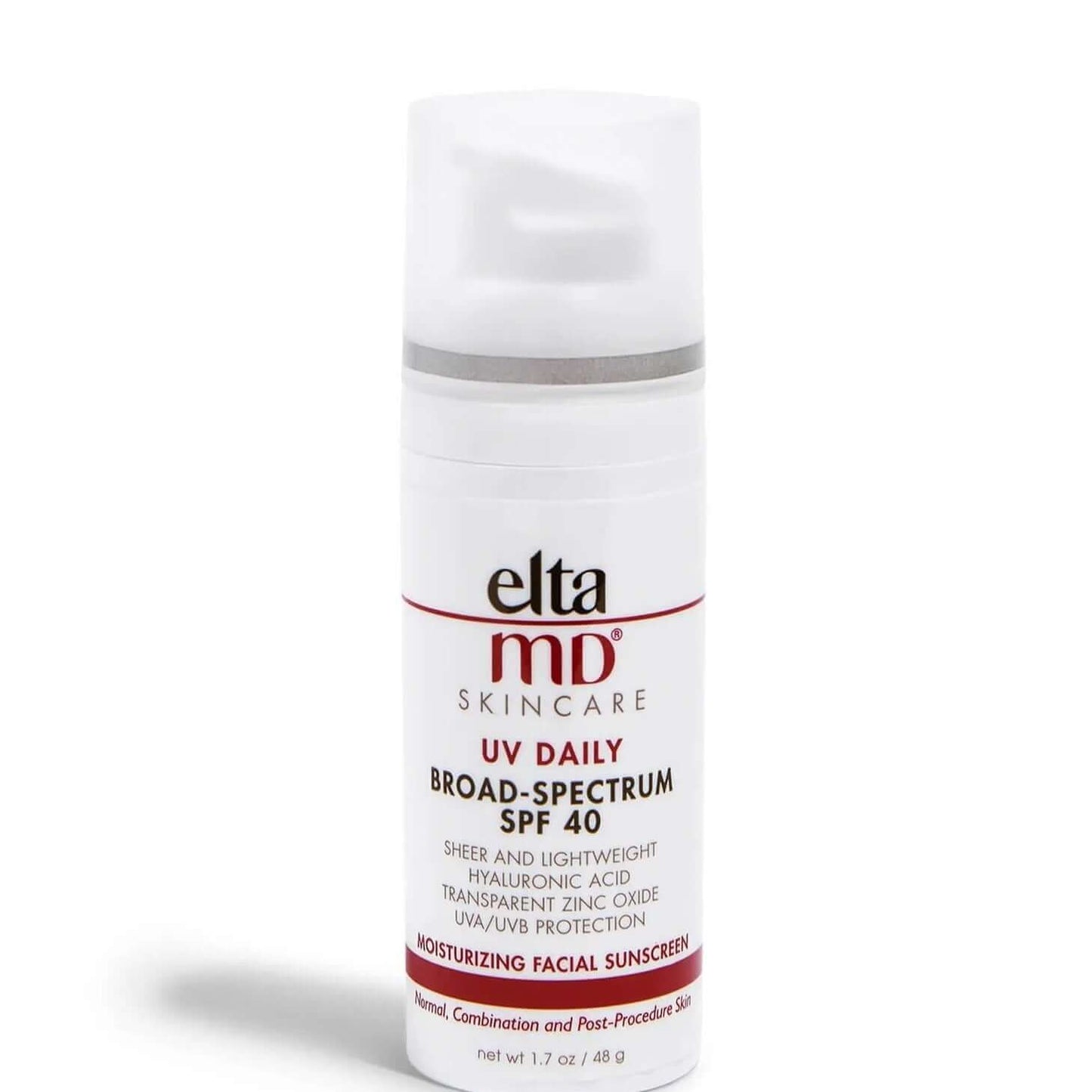 EltaMD UV Daily SPF 40 hero shot — sheer lightweight hydrating sunscreen with Zinc Oxide for daily UVA and UVB protection