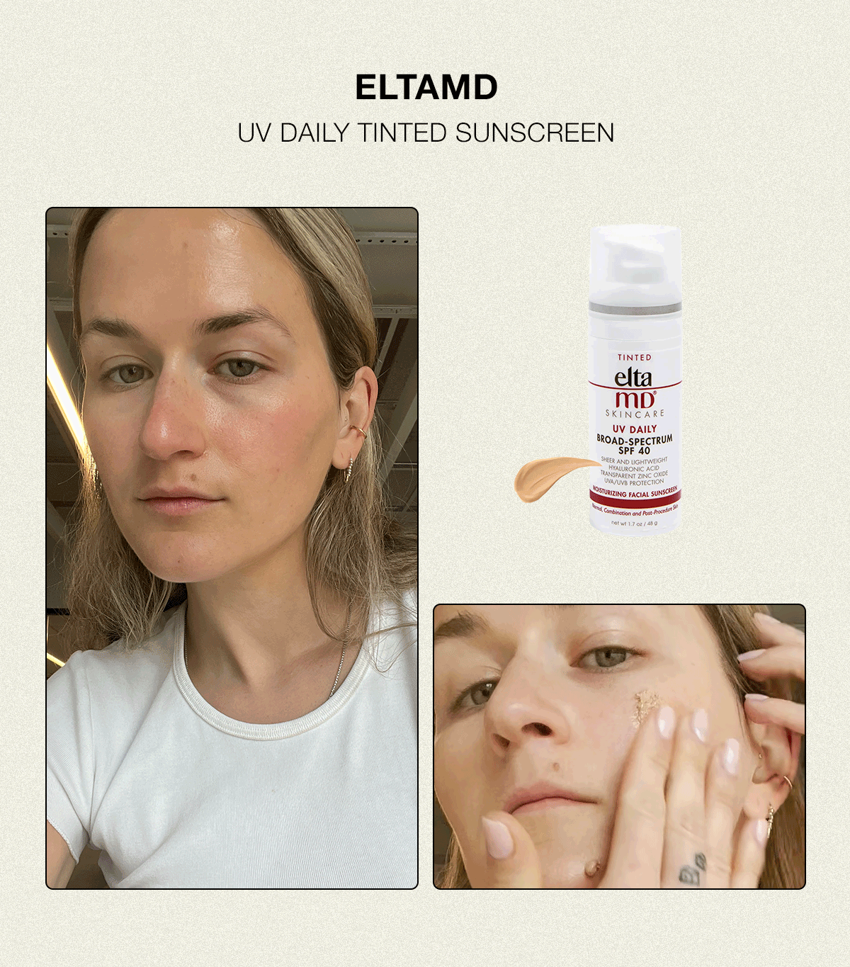 EltaMD UV Daily SPF 40 Tinted proven results — reduced fine lines and improved skin tone and texture with daily use