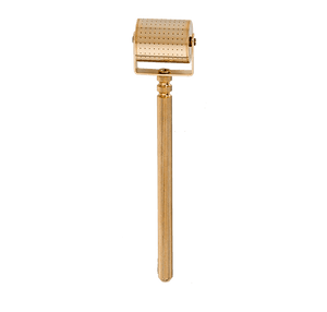 Environ Cosmetic Gold Roll-CIT front view shows gold skin roller tool with handle for texture, tone and fine line