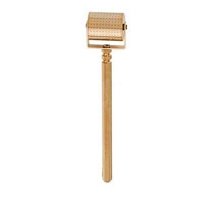 Environ Cosmetic Gold Roll-CIT front view shows gold skin roller tool with handle for texture, tone and fine line