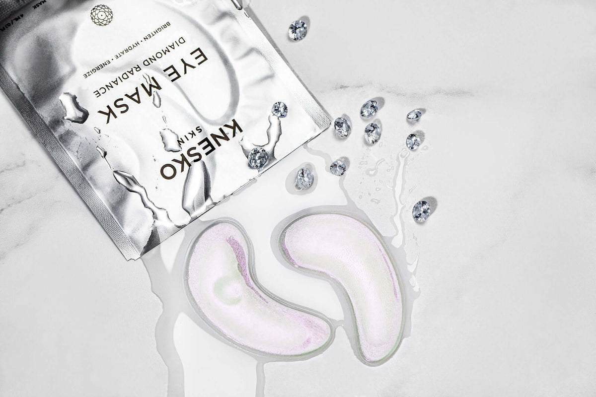 Knesko Diamond Radiance Eye Mask with collagen hydrogel patches and diamond detail for bright under eyes