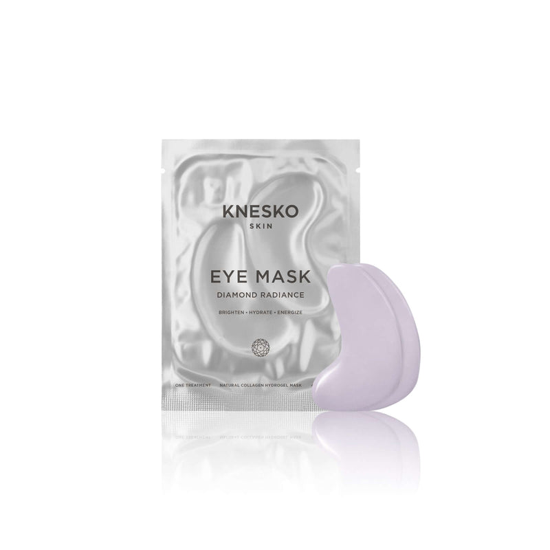 Knesko Diamond Radiance Eye Mask pouch with hydrogel patches to brighten, hydrate, and energize under eyes