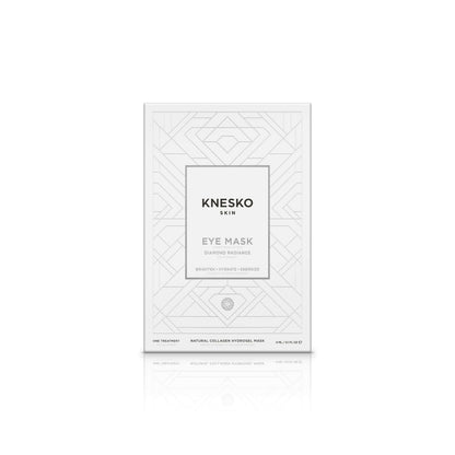 Knesko Diamond Radiance Eye Mask white box packaging for one collagen hydrogel brightening eye treatment