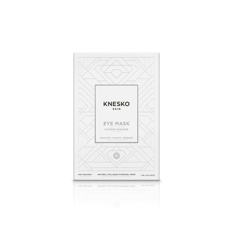 Knesko Diamond Radiance Eye Mask white box packaging for one collagen hydrogel brightening eye treatment