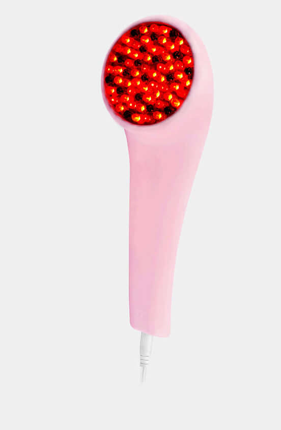 LightStim for Wrinkles handheld red LED therapy device upright for facial anti-aging skincare and daily wrinkle care routine